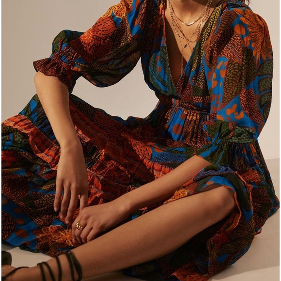 FARM RIO Puff Sleeve Maxi Dress - Picture 2 of 7